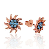 Boucles d'oreilles à tige en argent soleil
